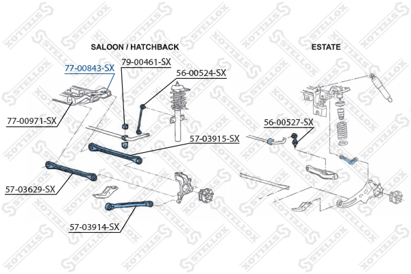 Mounting, control/trailing arm 77-00843-SX