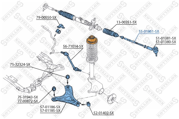 Inner Tie Rod 55-01861-SX