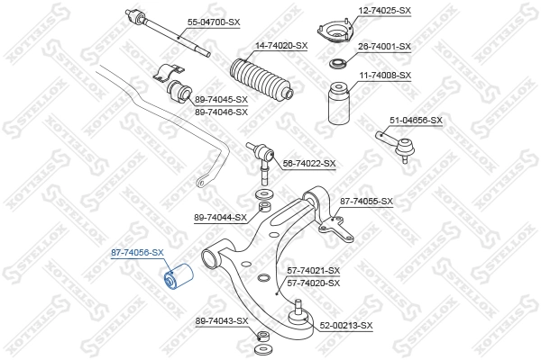 Mounting, control/trailing arm 87-74056-SX