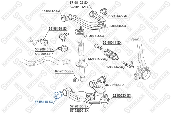 Mounting, control/trailing arm 87-98140-SX
