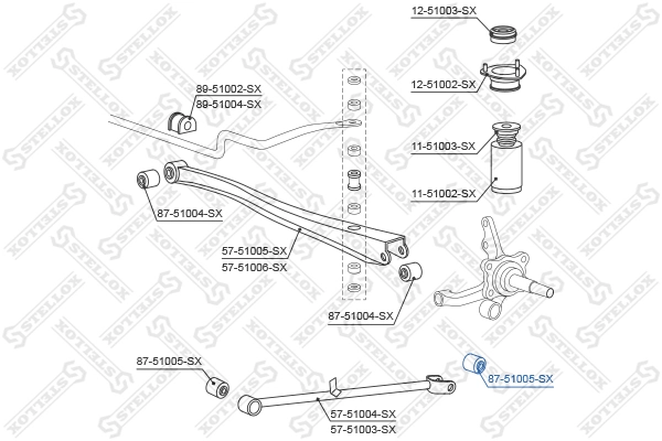Mounting, control/trailing arm 87-51005-SX