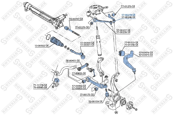 Control/Trailing Arm, wheel suspension 57-00239-SX