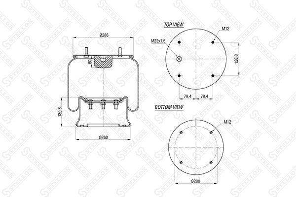 Bellow, air suspension 90-08101-SX