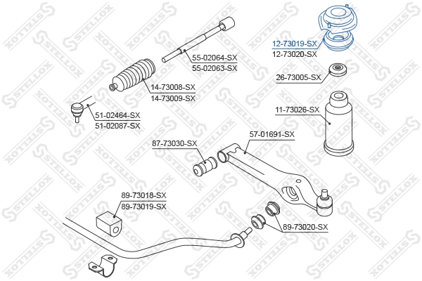 Suspension Strut Support Mount 12-73019-SX