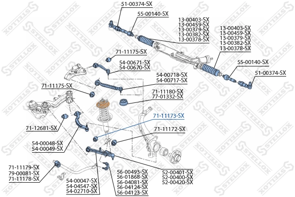 STELLOX 71-11173-SX Mounting, control/trailing arm