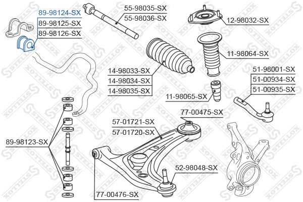 STELLOX 89-98124-SX Mounting, stabiliser bar