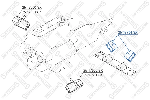 Mounting, engine 25-17734-SX