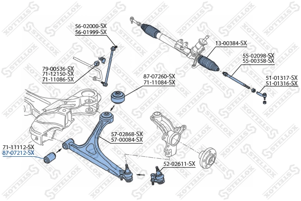 Mounting, control/trailing arm 87-07212-SX