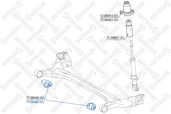 Mounting, control/trailing arm 77-00467-SX