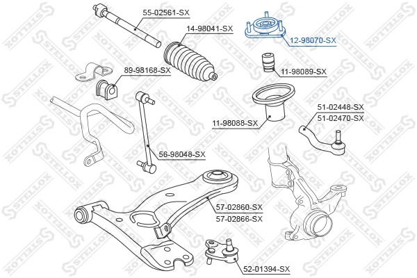 Suspension Strut Support Mount 12-98070-SX