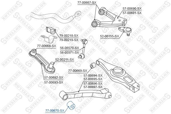 Mounting, control/trailing arm 77-00670-SX