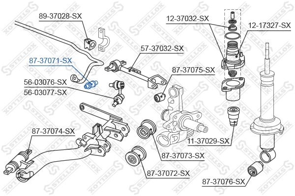Mounting, control/trailing arm 87-37071-SX