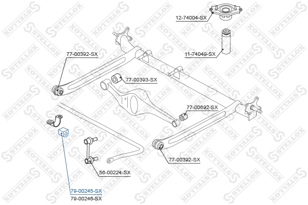Mounting, stabiliser bar 79-00245-SX