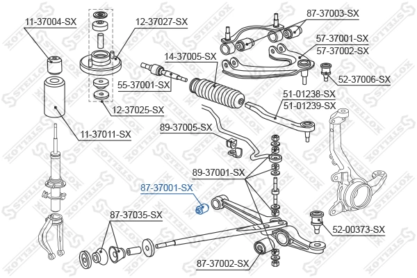 Mounting, control/trailing arm 87-37001-SX