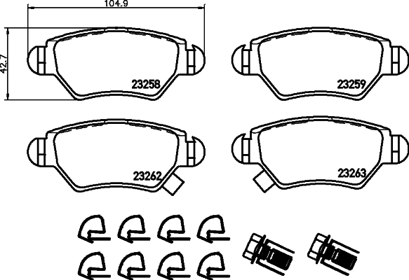 Brake Pad Set, disc brake 8DB 355 019-271