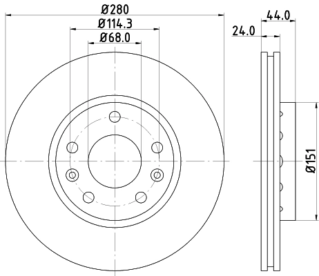 Brake Disc PRO 8DD 355 116-151