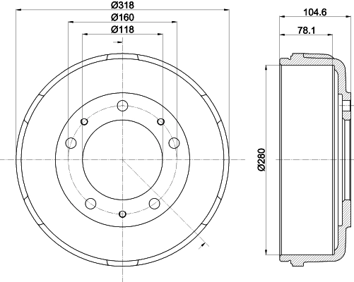 Brake Drum 8DT 355 300-451
