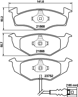 Brake Pad Set, disc brake 8DB 355 009-801