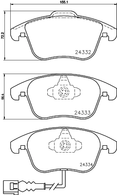 Set Pad Brek, Brek Piring 8DB 355 014-031