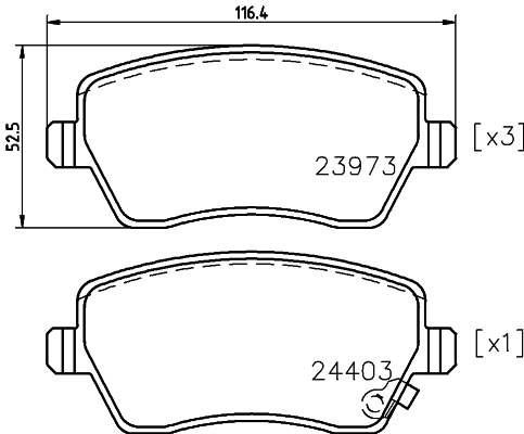 Brake Pad Set, disc brake 8DB 355 012-301