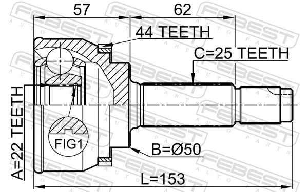 Joint Kit, drive shaft 0410-004A44