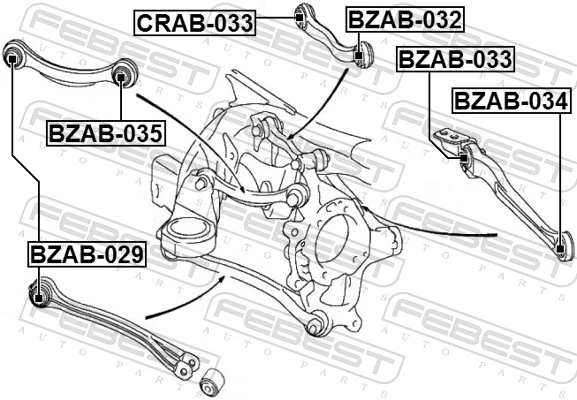 Mounting, control/trailing arm BZAB-035