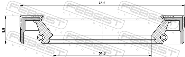 FEBEST 95LEY-53731010UM Seal Ring, wheel hub