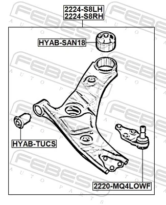 Control/Trailing Arm, wheel suspension 1224-S8RH