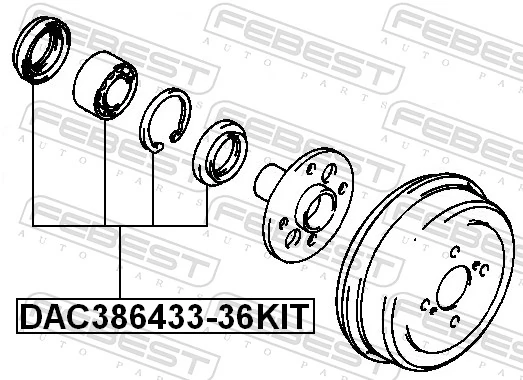 FEBEST DAC386433-36KIT Wheel Bearing Kit
