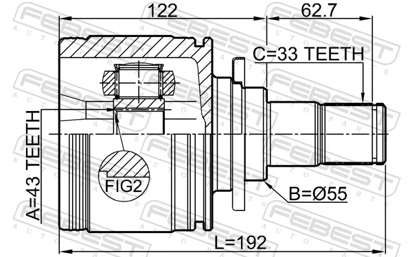 FEBEST 0411-V97WLHR Joint Kit, drive shaft