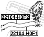 FEBEST 22104-H0F1 Cable Pull, door release