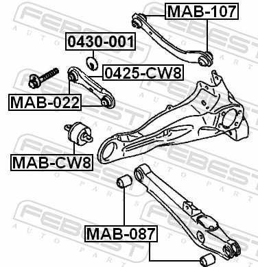 Control/Trailing Arm, wheel suspension 0425-CW8