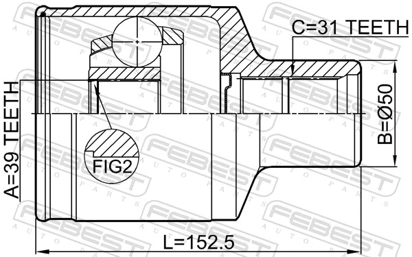 FEBEST 2111-F150RH Joint Kit, drive shaft