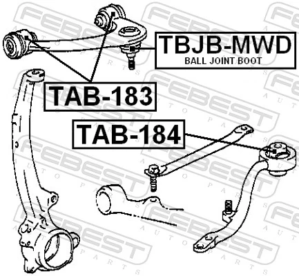 FEBEST TAB-184 Mounting, control/trailing arm