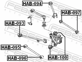 Mounting, control/trailing arm HAB-094