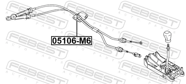 FEBEST 05106-M6 Cable Pull, manual transmission
