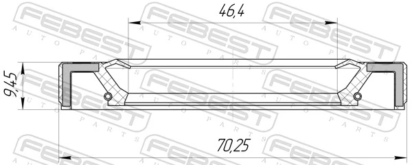 FEBEST 95GAY-48701010X Shaft Seal, drive shaft