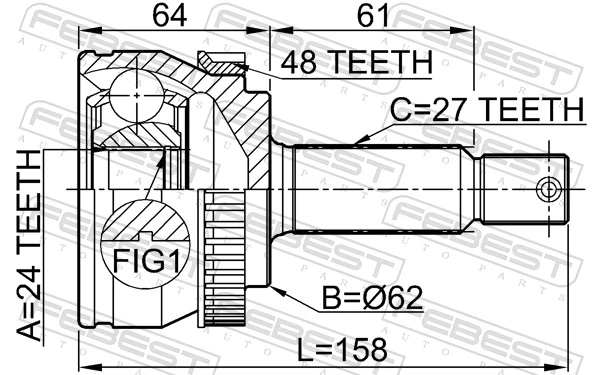 Joint Kit, drive shaft 2210-NSP20A48