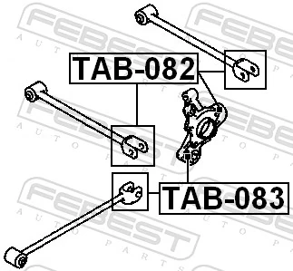 FEBEST TAB-082 Mounting, control/trailing arm