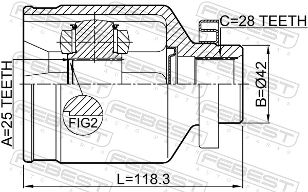 FEBEST 2211-MAGRH Joint Kit, drive shaft
