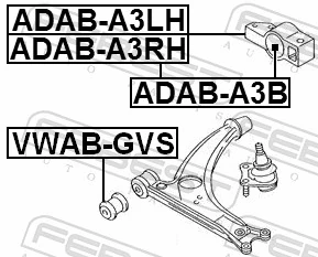 Mounting, control/trailing arm ADAB-A3LH