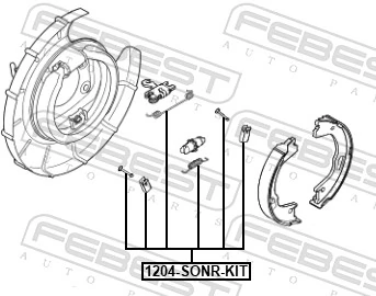 Accessory Kit, parking brake shoes 1204-SONR-KIT