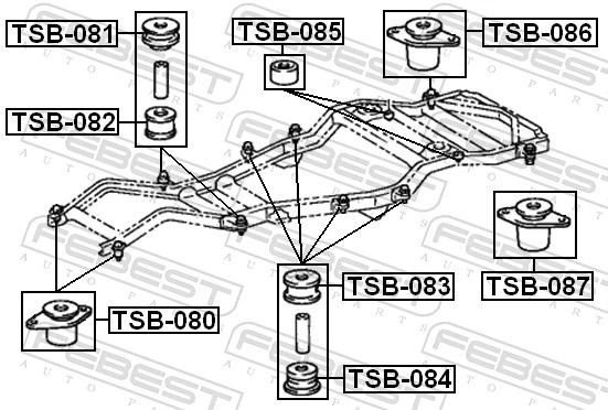 FEBEST TSB-084 Mounting, vehicle frame