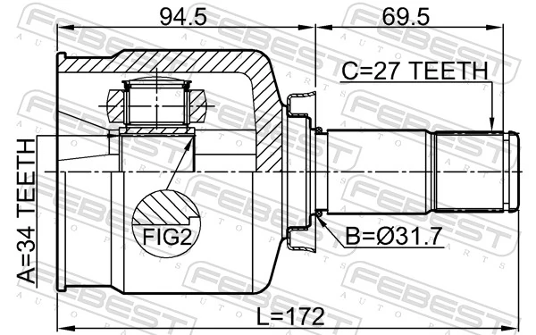 Joint Kit, drive shaft 3511-NL3LH