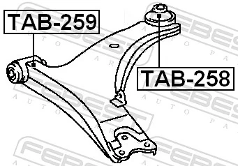 Mounting, control/trailing arm TAB-258