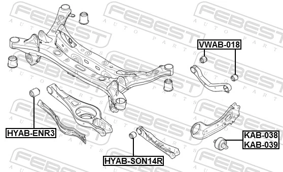 FEBEST HYAB-SON14R Mounting, control/trailing arm