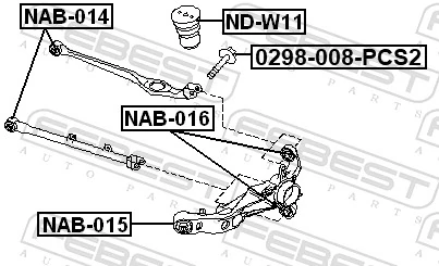 FEBEST 0298-008-PCS2 Fastening Bolt, control arm