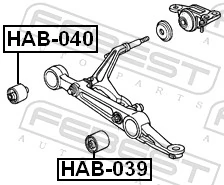 Mounting, control/trailing arm HAB-040