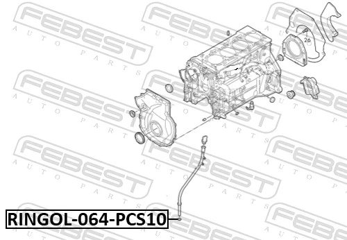 FEBEST RINGOL-064-PCS10 Seal, oil dipstick