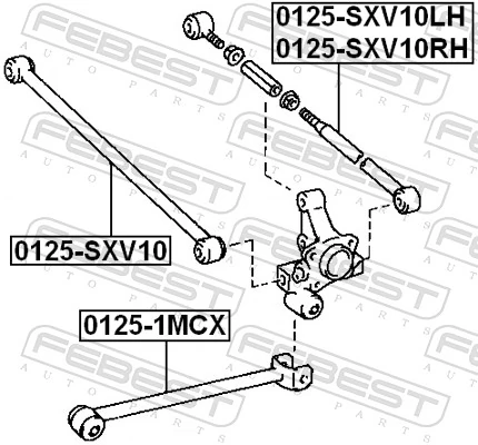 Control/Trailing Arm, wheel suspension 0125-SXV10RH